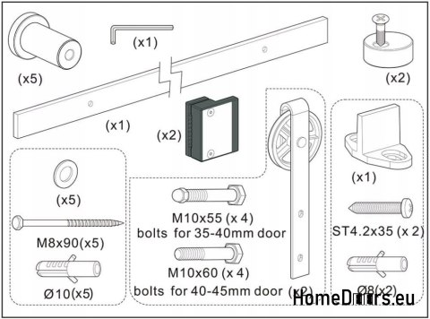System przesuwny Loft C drzwi 1-skrzydłowe