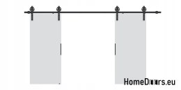 Drzwi przesuwne 110 naścienne ALFA LOFT 04 Białe 55 + system przesuwny