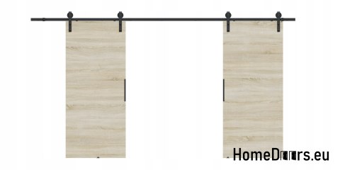 Drzwi przesuwne 120 naścienne ALFA LOFT 01 Dąb Sonoma 60 +system przesuwny