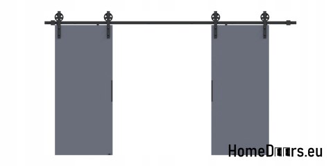 Drzwi przesuwne 120 naścienne ALFA LOFT 04 Antracyt 60 + system przesuwny