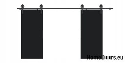 Drzwi przesuwne 120 naścienne ALFA LOFT 04 Czarne 60 + system przesuwny