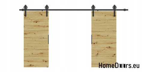 Drzwi przesuwne 120 naścienne ALFA LOFT 04 Dąb Artisan 60+system przesuwny