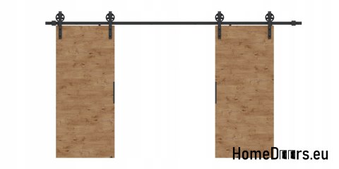 Drzwi przesuwne 120 naścienne ALFA LOFT 04 Dąb Lancelot 60+system przesuwny