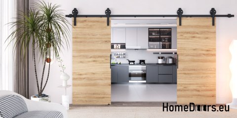 Drzwi przesuwne 120 naścienne ALFA LOFT 04 Dąb Tajga 60 + system przesuwny