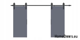 Drzwi przesuwne 130 naścienne ALFA LOFT 04 Antracyt 65 + system przesuwny