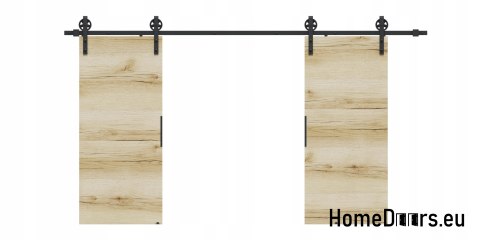 Drzwi przesuwne 130 naścienne ALFA LOFT 04 Dąb Grand 65 + system przesuwny