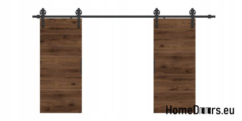 Drzwi przesuwne 130 naścienne ALFA LOFT 04 Orzech 65 + system przesuwny