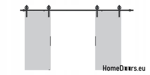 Drzwi przesuwne 130 naścienne ALFA LOFT 04 Szare 65 + system przesuwny
