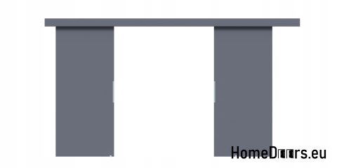 Drzwi przesuwne 140 naścienne ALFA LOFT 02 Antracyt 70 + system przesuwny