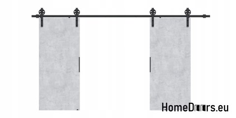 Drzwi przesuwne 140 naścienne ALFA LOFT 04 Beton 70 + system przesuwny