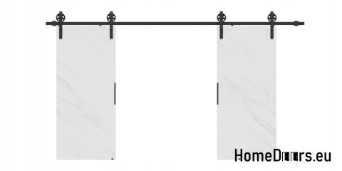 Drzwi przesuwne 140 naścienne ALFA LOFT 04 Marmur Biały 70+system przesuwny