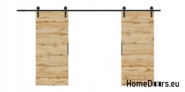Drzwi przesuwne 148 naścienne ALFA LOFT 01 Dąb Wotan 74 + system przesuwny