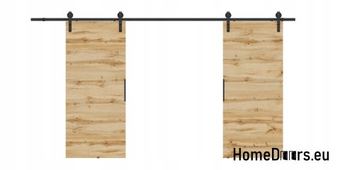 Drzwi przesuwne 148 naścienne ALFA LOFT 01 Dąb Wotan 74 + system przesuwny