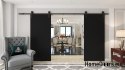 Drzwi przesuwne 110 naścienne ALFA LOFT 01 Czarne 55 + system przesuwny