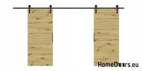 Drzwi przesuwne 110 naścienne ALFA LOFT 01 Dąb Artisan 55+system przesuwny