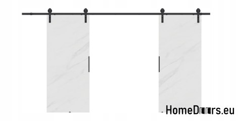 Drzwi przesuwne 120 naścienne ALFA LOFT 01 Marmur Biały 60+system przesuwny