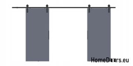 Drzwi przesuwne 130 naścienne ALFA LOFT 01 Antracyt 65 + system przesuwny