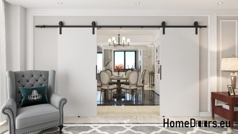 Drzwi przesuwne 130 naścienne ALFA LOFT 01 Białe 65 + system przesuwny