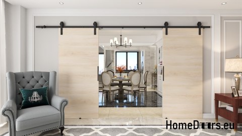 Drzwi przesuwne 130 naścienne ALFA LOFT 01 Buk Norweski 65+system przesuwny