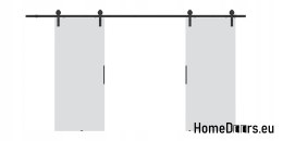 Drzwi przesuwne 148 naścienne ALFA LOFT 01 Białe 74 + system przesuwny