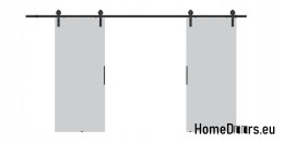Drzwi przesuwne 148 naścienne ALFA LOFT 01 Szare 74 + system przesuwny