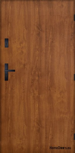 Drzwi Zewnętrzne PANTOR PRAGA RC2 Prawe 90 Złoty Dąb Grube 72mm Ciepłe