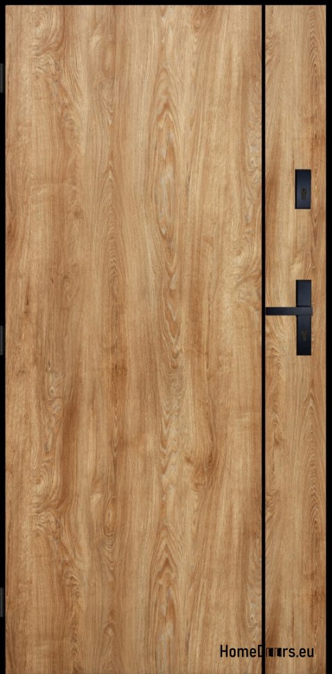 Drzwi Zewnętrzne PANTOR WILANÓW RC2 Lewe 90 Dąb Turner Grube 72mm Ciepłe