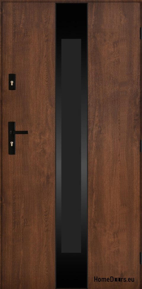 Drzwi Zewnętrzne PANTOR MARS 08 Prawe 90 Orzech Grube 72mm Ciepłe