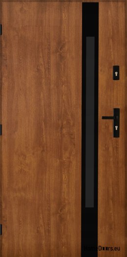 Drzwi Zewnętrzne PANTOR MARS 09 Lewe 90 Złoty Dąb Grube 72mm Ciepłe