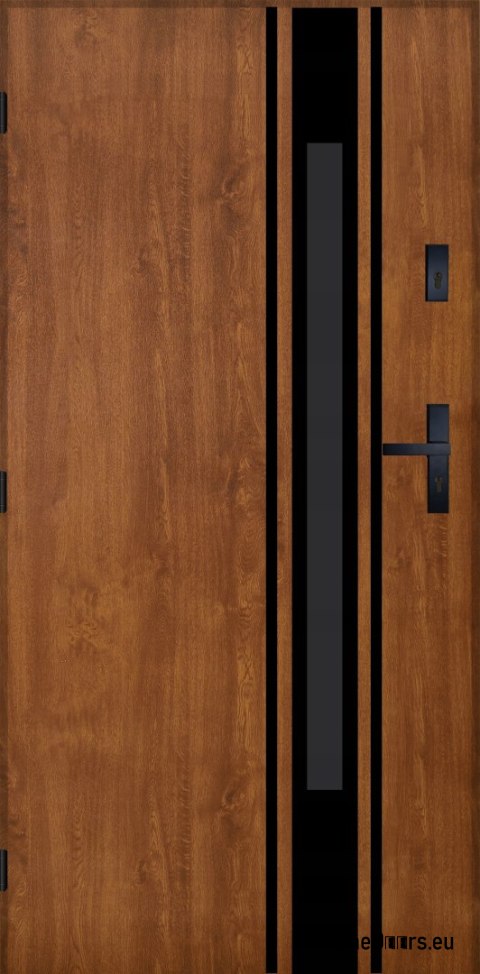 Drzwi Zewnętrzne PANTOR MARS 10 Lewe 80 Złoty Dąb Grube 72mm Ciepłe