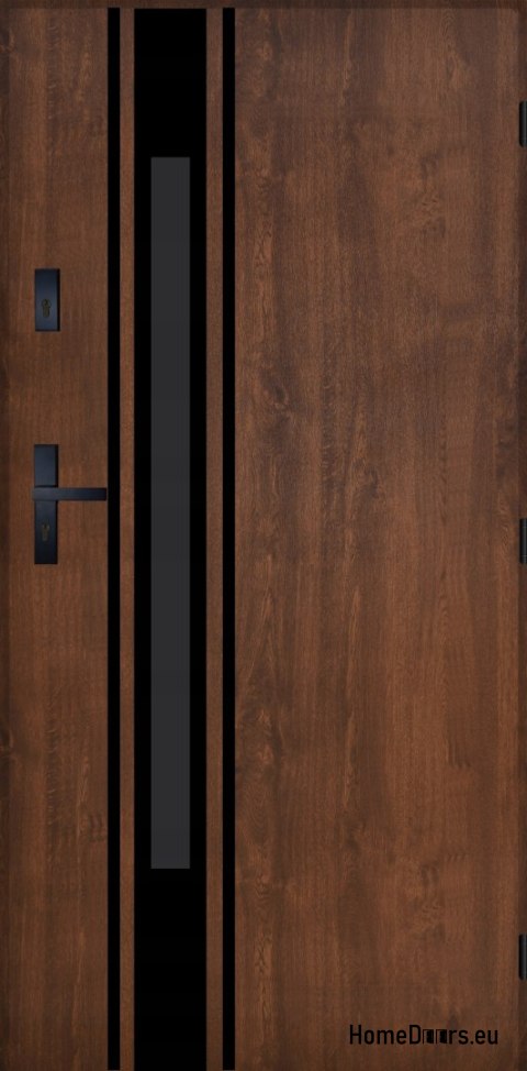 Drzwi Zewnętrzne PANTOR MARS 10 Prawe 80 Orzech Grube 72mm Ciepłe