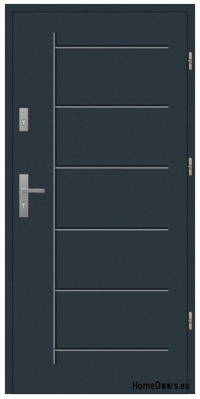 DRZWI ZEWNĘTRZNE CIEPŁE T41 72 mm styropian 90 Prawe antracyt, OD RĘKI