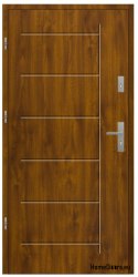 DRZWI ZEWNĘTRZNE CIEPŁE T41 72 mm styropian 90 lewe złoty dąb, OD RĘKI