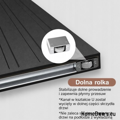 Drzwi przesuwne z ukrytym systemem Magic Lamel antracyt 90 komplet lamele