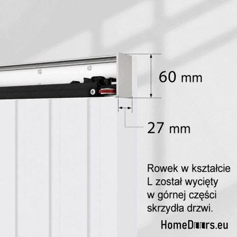 Drzwi przesuwne z ukrytym systemem Magic Lamel białe 90 komplet lamele