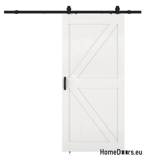 Drzwi wewnętrzne przesuwne Albert 3,5 cm grube 90 Loft białe kpl z systemem