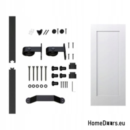 Drzwi wewnętrzne przesuwne Monza 3,5cm grube 90 Loft białe z systemem kpl