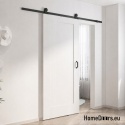 Drzwi wewnętrzne przesuwne Monza 3,5cm grube 90 Loft białe z systemem kpl