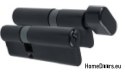 Wkładka patentowa z gałką czarna system jednego klucza 30/35+G35/30