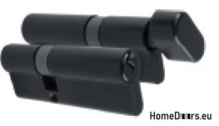 Wkładka patentowa z gałką czarna system jednego klucza 30/35+G35/30